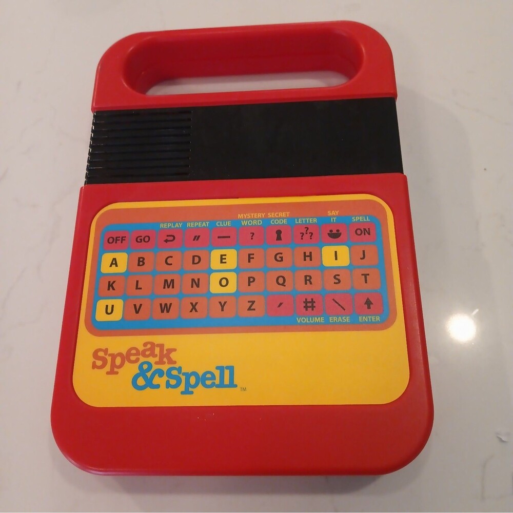 Speak & Spell Electronic Game Tested Works Spelling Red Yellow Retro 80s